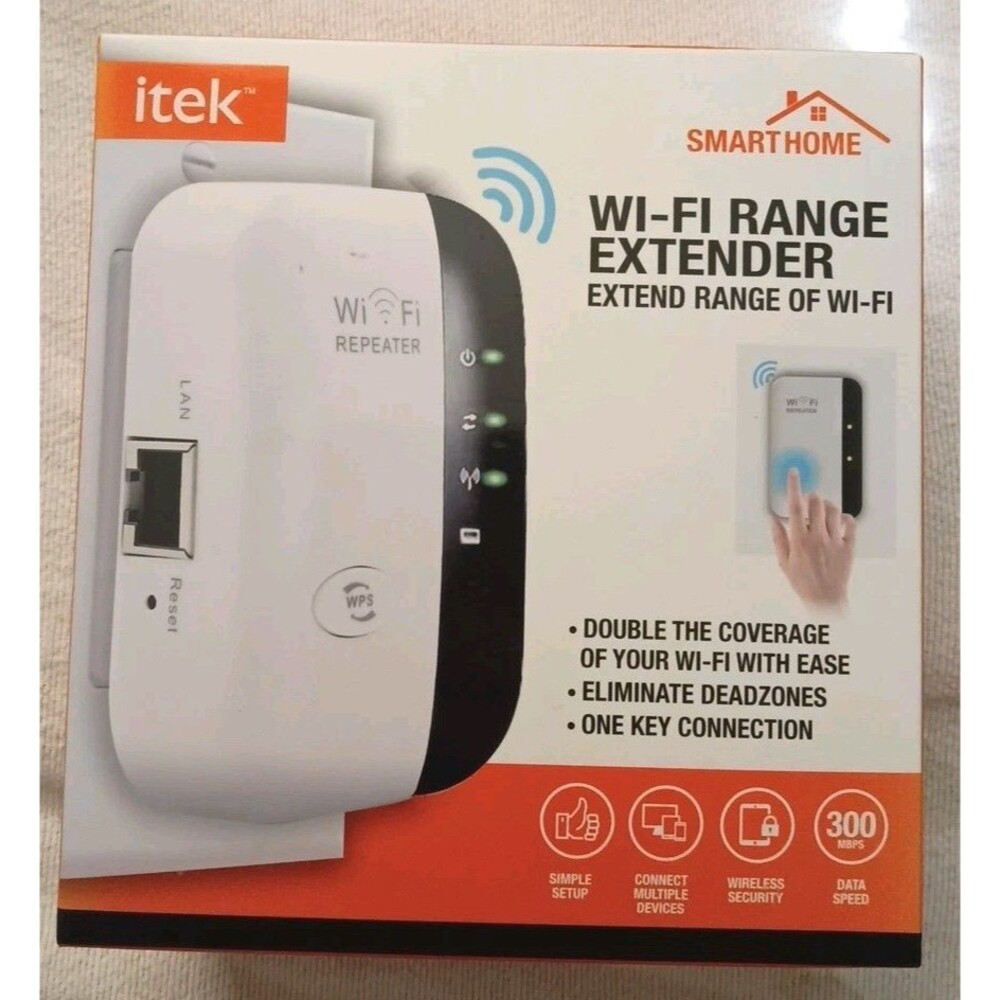 iTek Smarthome Wi-Fi Range Extender – Eliminate Dead Zones & Boost Signal 300 M